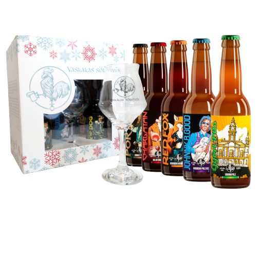 Die Lieblingsbierauswahl des Weihnachtsmanns 5 x 0,33l + Glas